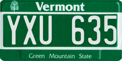 VT license plate YXU635