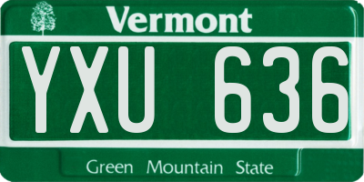 VT license plate YXU636