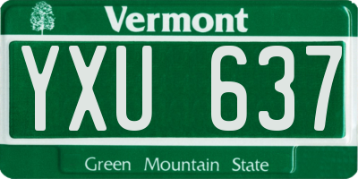 VT license plate YXU637