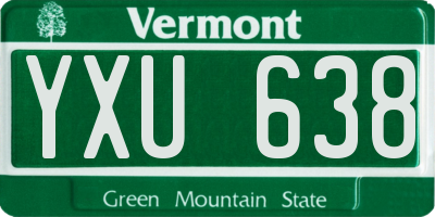 VT license plate YXU638