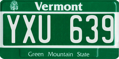 VT license plate YXU639