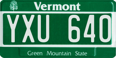 VT license plate YXU640