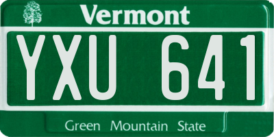 VT license plate YXU641