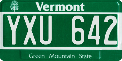VT license plate YXU642