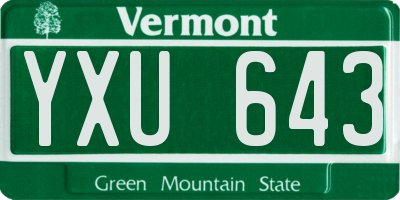 VT license plate YXU643