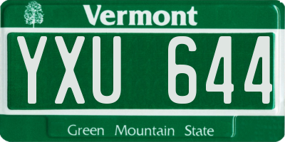 VT license plate YXU644