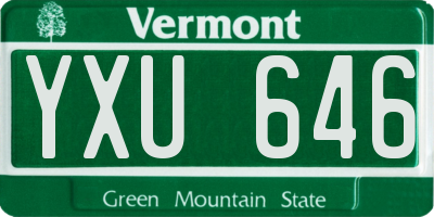 VT license plate YXU646