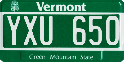 VT license plate YXU650