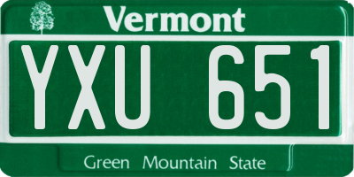 VT license plate YXU651