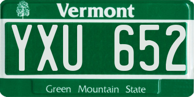 VT license plate YXU652