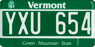 VT license plate YXU654