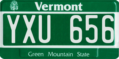 VT license plate YXU656
