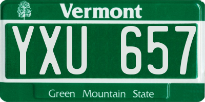 VT license plate YXU657