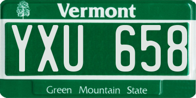 VT license plate YXU658