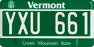 VT license plate YXU661
