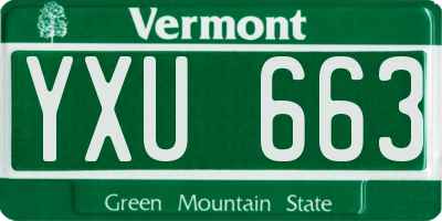 VT license plate YXU663
