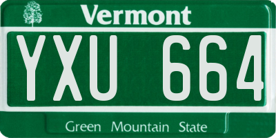 VT license plate YXU664