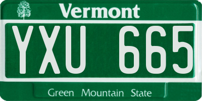 VT license plate YXU665
