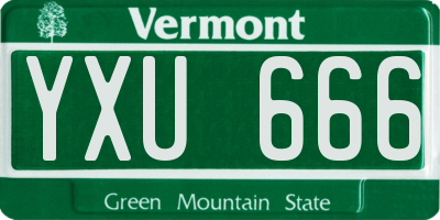 VT license plate YXU666
