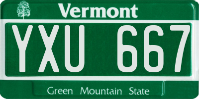 VT license plate YXU667