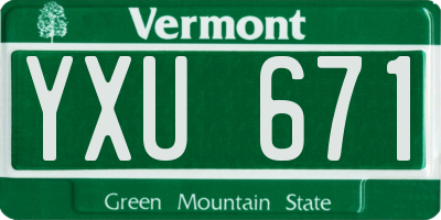 VT license plate YXU671