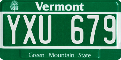 VT license plate YXU679