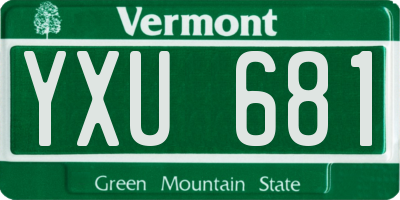 VT license plate YXU681