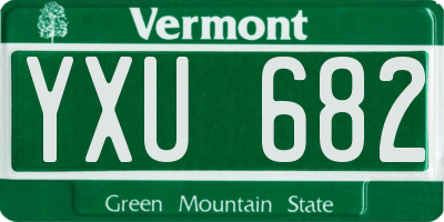 VT license plate YXU682