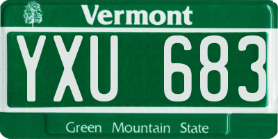 VT license plate YXU683