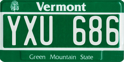 VT license plate YXU686