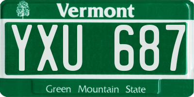 VT license plate YXU687