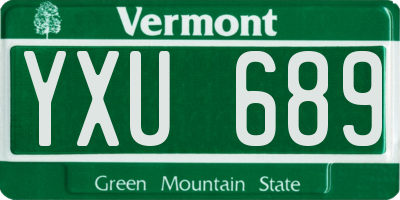 VT license plate YXU689