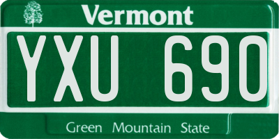 VT license plate YXU690