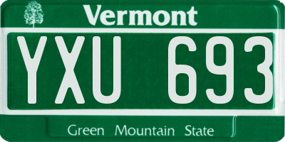 VT license plate YXU693