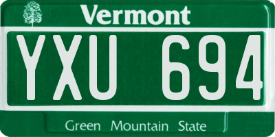 VT license plate YXU694