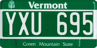 VT license plate YXU695