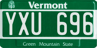 VT license plate YXU696