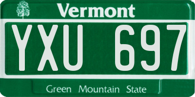 VT license plate YXU697