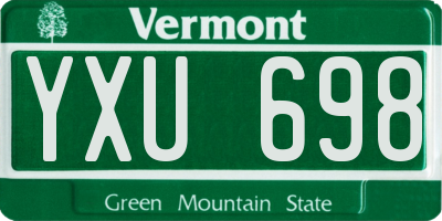 VT license plate YXU698