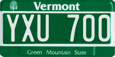 VT license plate YXU700