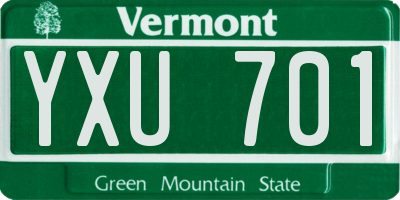 VT license plate YXU701
