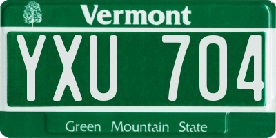 VT license plate YXU704