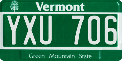 VT license plate YXU706