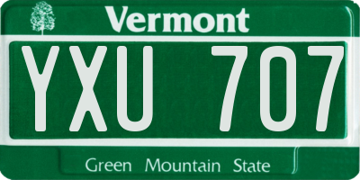 VT license plate YXU707