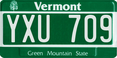 VT license plate YXU709