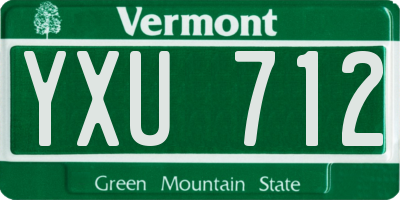 VT license plate YXU712