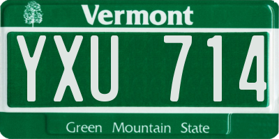 VT license plate YXU714