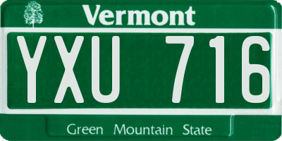 VT license plate YXU716
