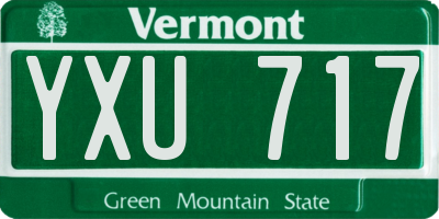 VT license plate YXU717
