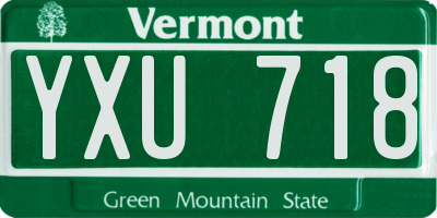 VT license plate YXU718